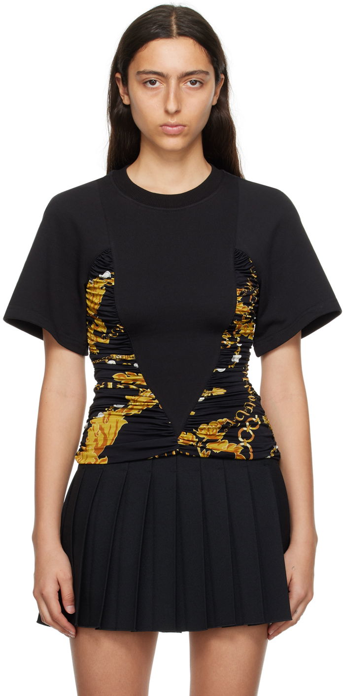 Tričko Versace Jeans Couture Organzino T-Shirt Čierna | E75HAH611_EJS204, 0
