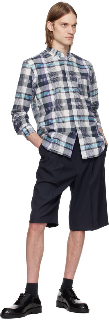 Košeľa Comme des Garçons Comme des Garçons Shirt Yarn Dyed Check Poplin Shirt Fialová | FO-B010-051, 3