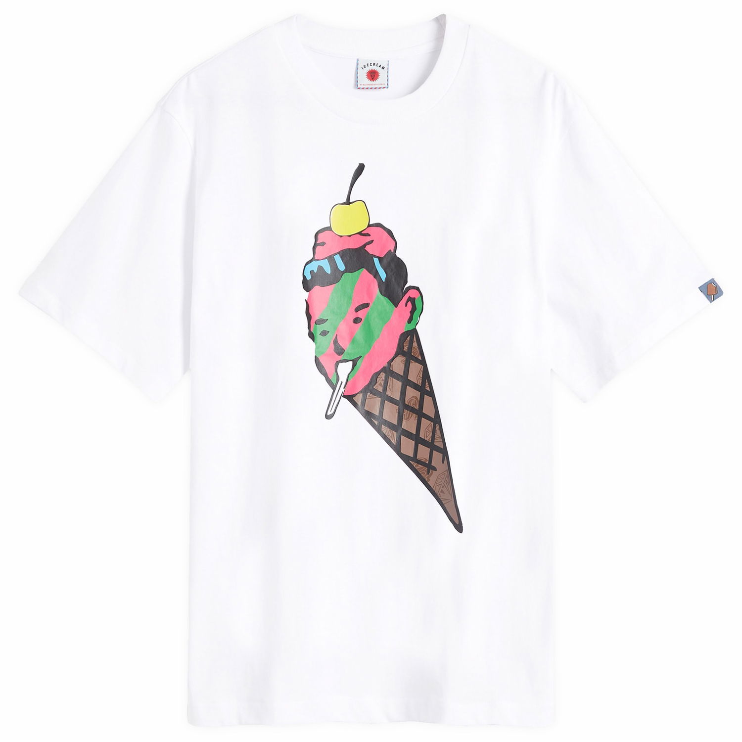 Tričko BBC IceCream ICECREAM Cone Man T-Shirt, Size Large Biela | IC24483-WHT, 0