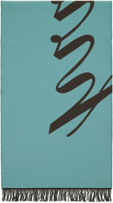 Šál Burberry Logo Wool Silk Scarf Gray / Blue Šedá | 8079175, 1