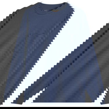Tričko BEAMS Beams Plus Long Sleeve Pocket Tee, Size Large Modrá | 3814-0066-156-79, 1