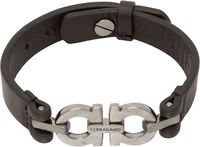 Ferragamo Double Gancini Leather Bracelet