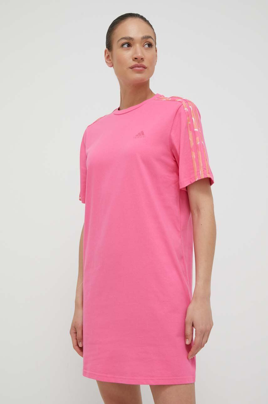 Šaty adidas Originals Essentials 3-Stripes Boyfriend Tee Dress Ružová | IC1459, 0