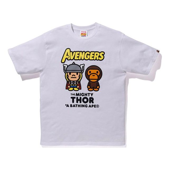 Tričko BAPE Bathing Ape X Marvel Milo Mighty Thor T-Shirt Biela | 2F23-110-906
