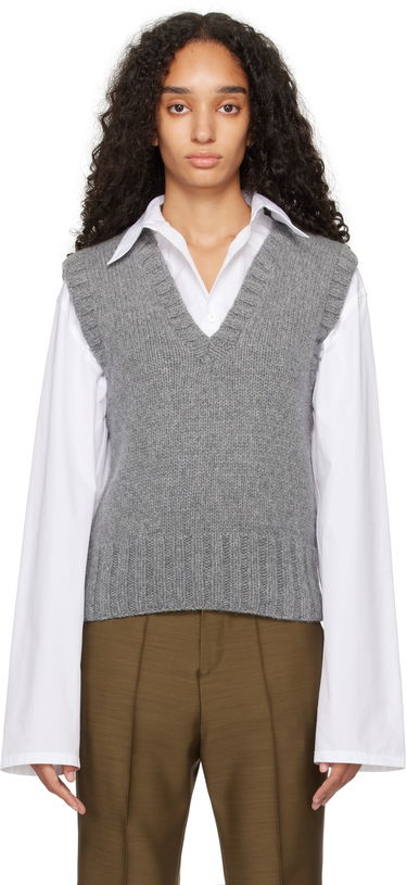 Sveter YMC Heidi Knit Vest Šedá | Q8XAO, 0