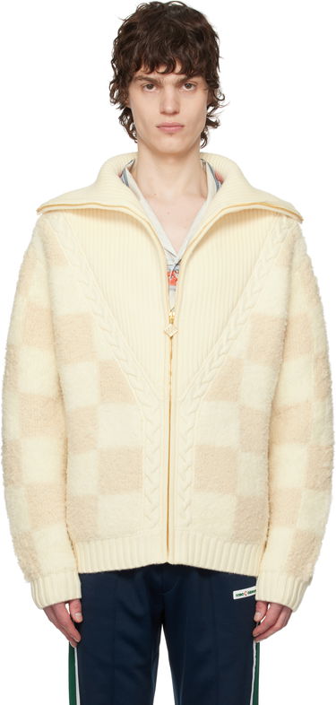 Sveter Casablanca Casablanca Merino Fleece Zip-Up Jacket Béžová | MPS25-KW-851-01, 0