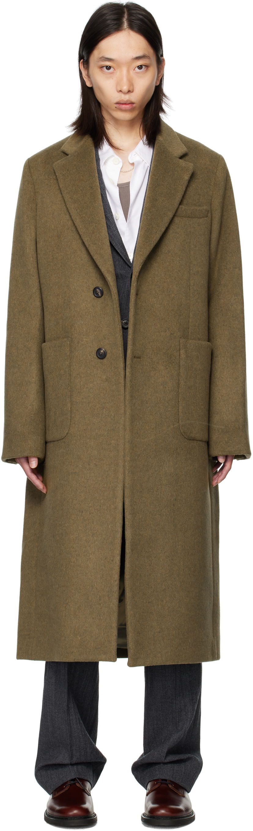 Kabáty OUR LEGACY Our Legacy Robe Overcoat Zelené | M4251RD