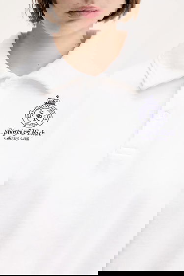 Mikina Sporty & Rich Sporty & Rich Crown Country Embroidered Cropped Polo Biela | ST072612202WH01, 3