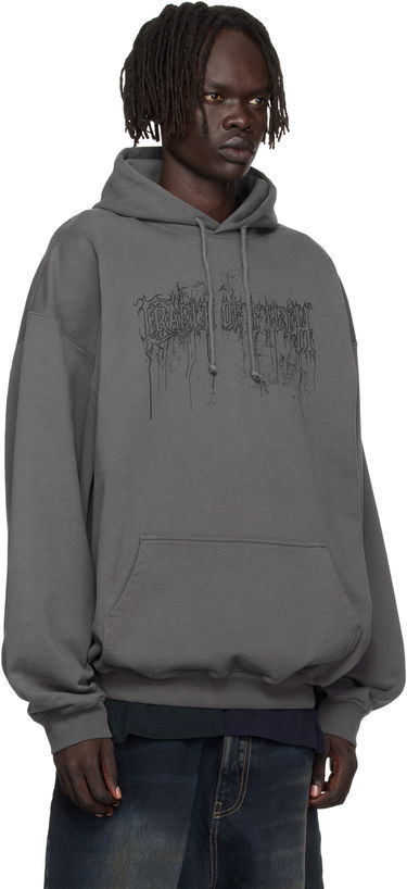 Mikina VETEMENTS Vetements Cradle of Filth Dripped Logo Oversized Hoodie Šedá | UCF76HD400M, 1