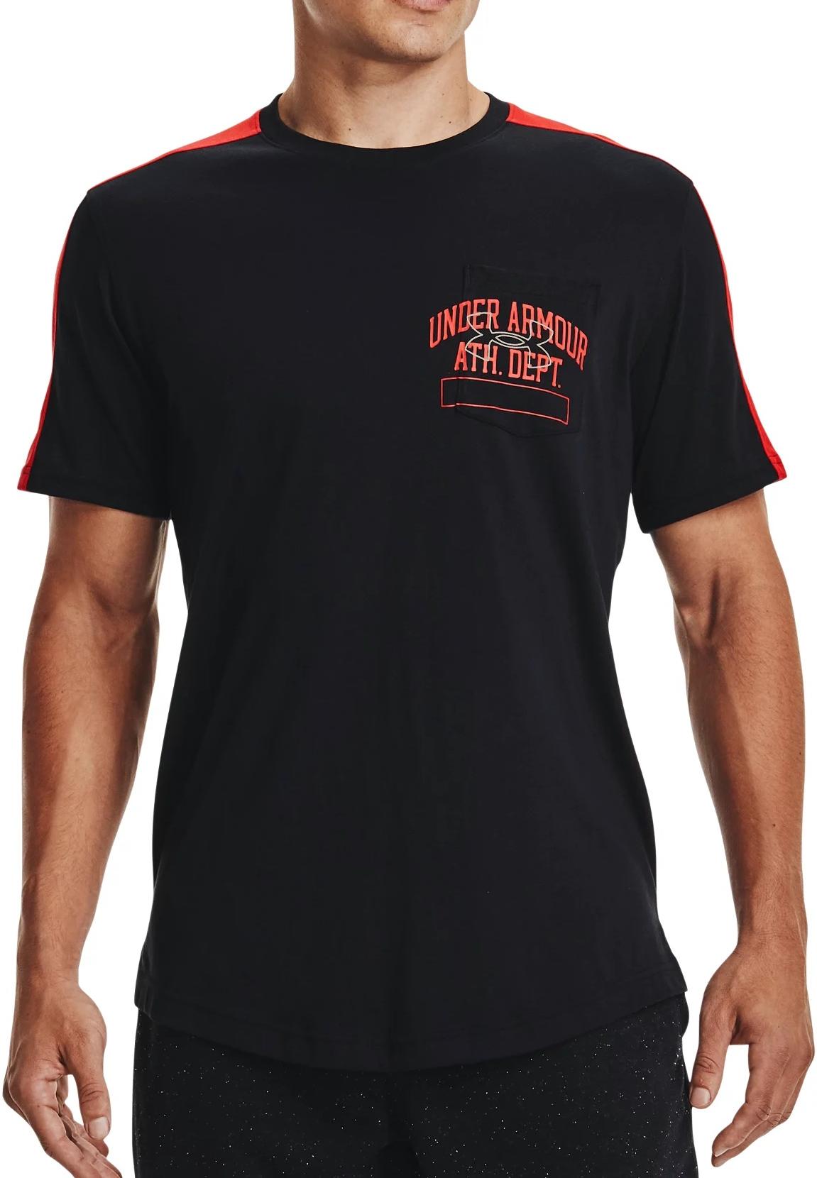 Tričko Under Armour Athletic Dept Red Stripe Pocket T-Shirt Čierna | 1370979-001, 0