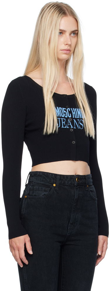 Sveter Moschino Jeans Ribbed Knit Cardigan Čierna | 242K10927, 1