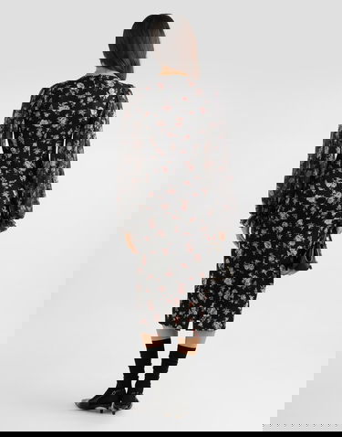 Šaty Dolce & Gabbana Vintage Roses-print Charmeuse Midi Dress with Sheer Puffed Sleeves Rôznofarebný | F611DTFSA8CHN5XQ, 2