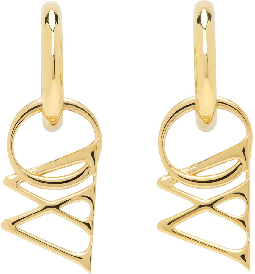Náušnice Off-White Gold 'OW' Hoop Earrings Žltá | OWOD284S24MET0017600, 0