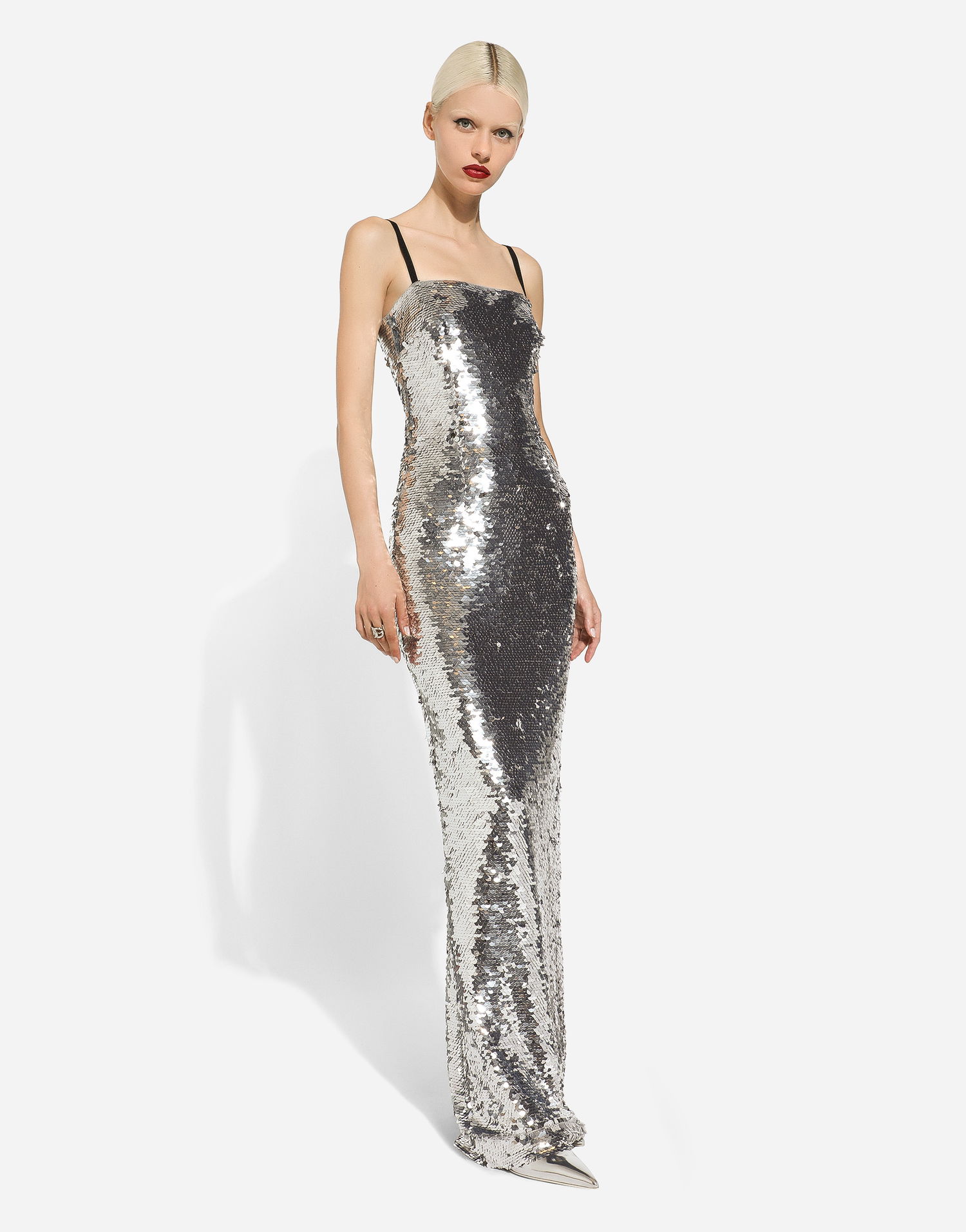 Šaty Dolce & Gabbana Long Sequined Dress Metalická | F6DINTFLSF0S0998, 1