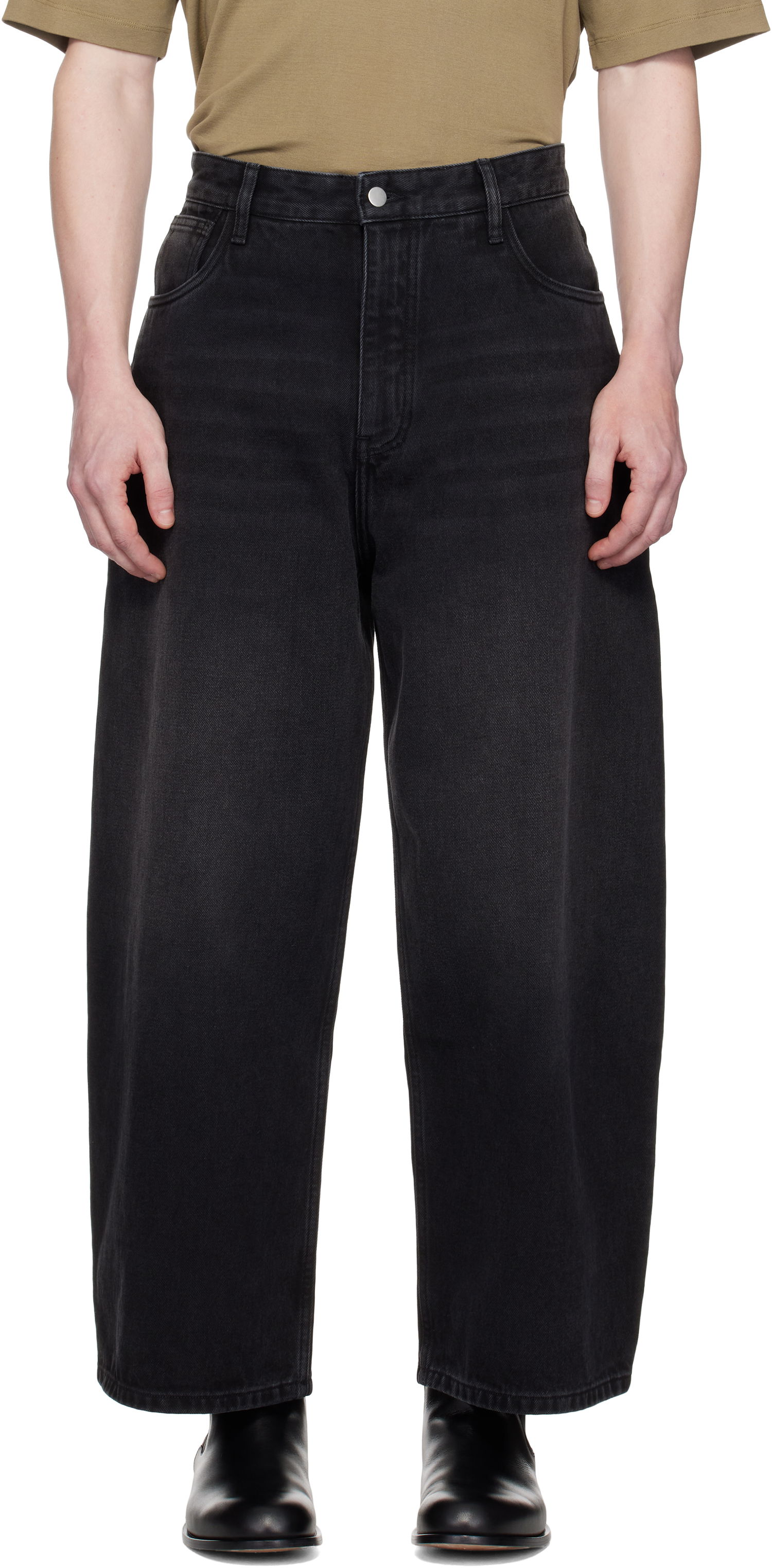 Džínsy Studio Nicholson Studio Nicholson Paolo Wide Leg Jeans Čierna | PAOLO SNM - 1023, 0