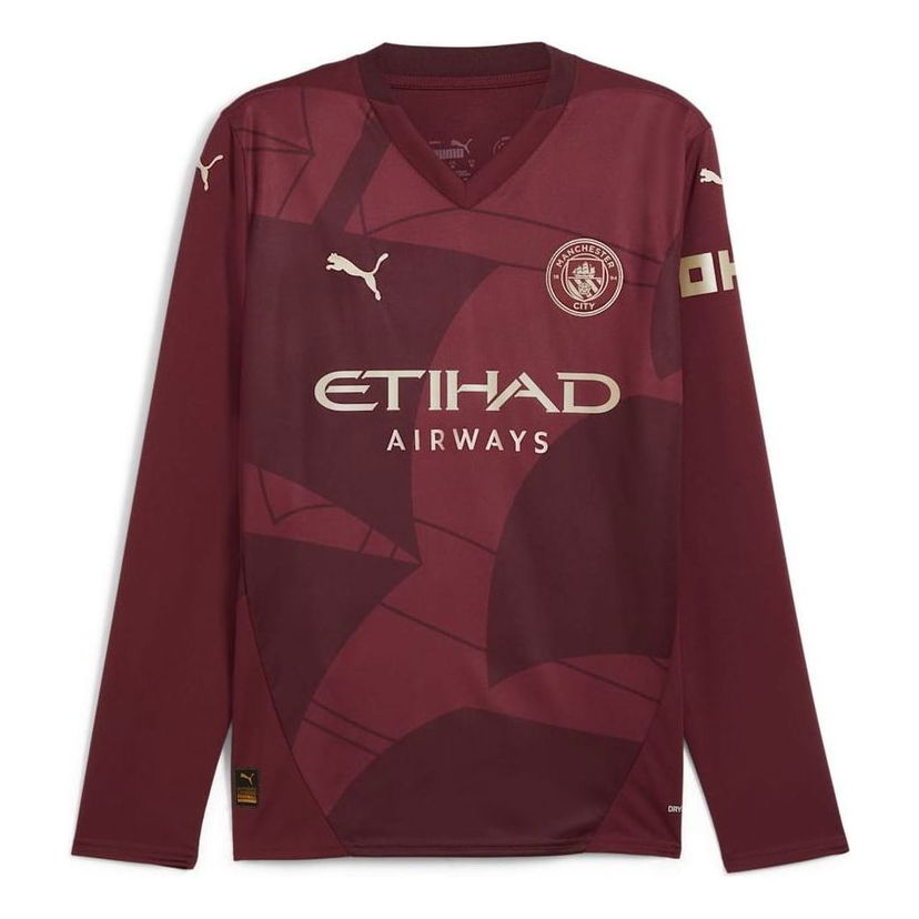Dres Puma Manchester City 24/25 Away Long Sleeve Jersey Vínová | 775097-03