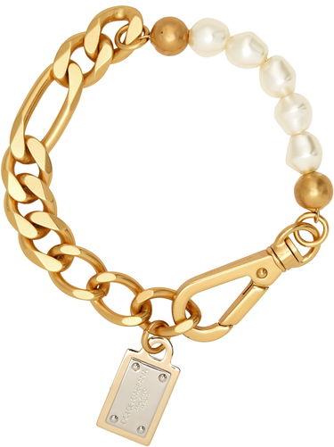 Náramok Dolce & Gabbana Dolce&Gabbana DG Logo Pearl Chain Bracelet Metalická | WBN7P3 W1111, 1