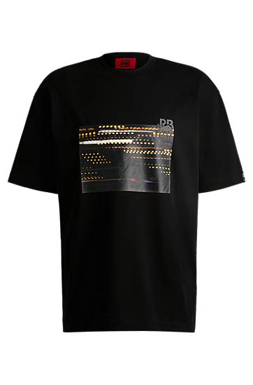 Tričko BOSS HUGO x RB Racing Print Cotton-Jersey T-Shirt Čierna | 50545125, 0