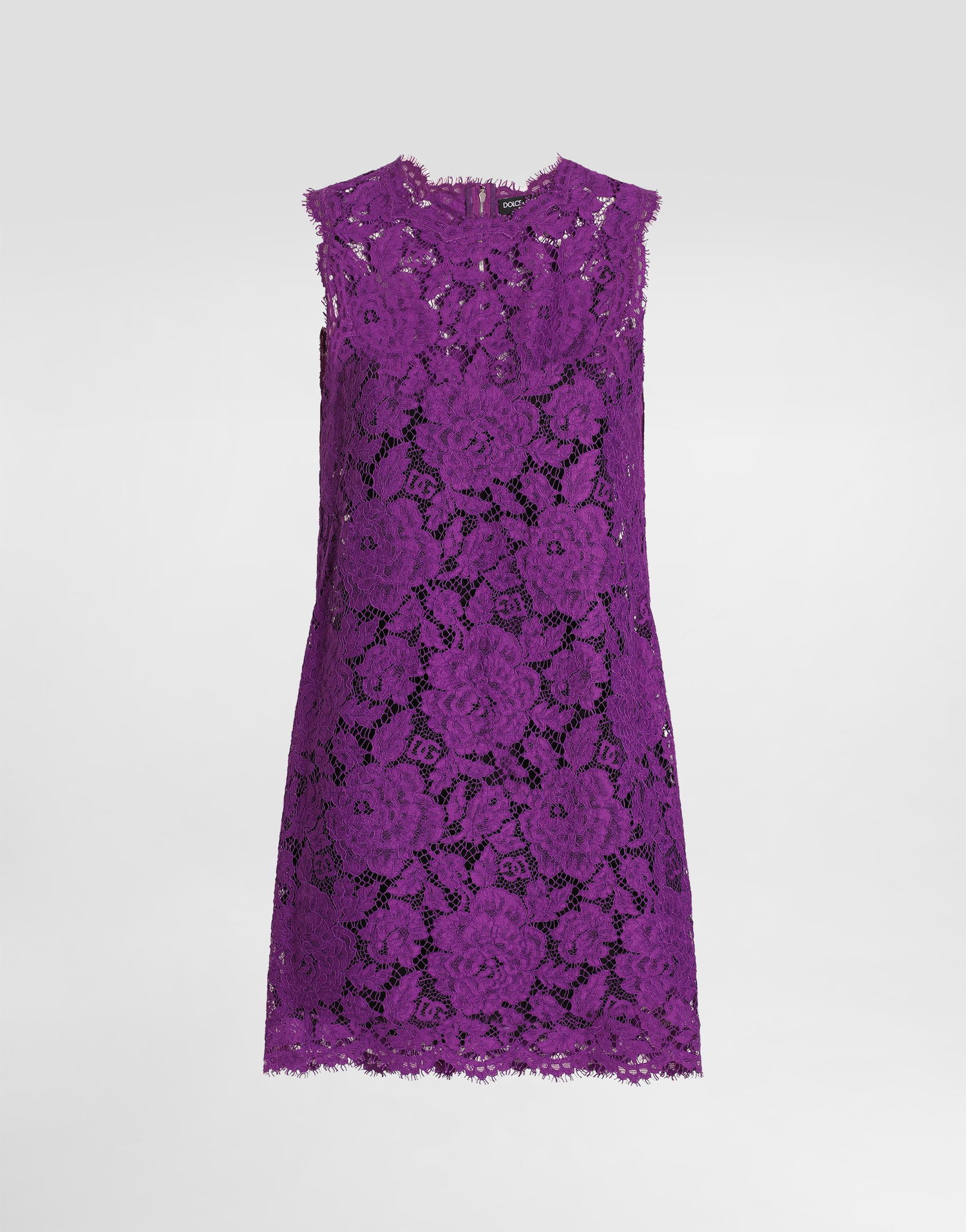 Šaty Dolce & Gabbana Dolce & Gabbana Sleeveless Lace Mini Dress Fialová | F6ATYTHLM7LF0571, 0