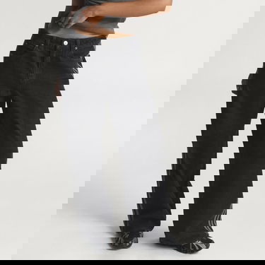 Džínsy adidas Performance FIREBIRDTRACK Wide Leg Striped Denim Pant Čierna | KD2909, 0