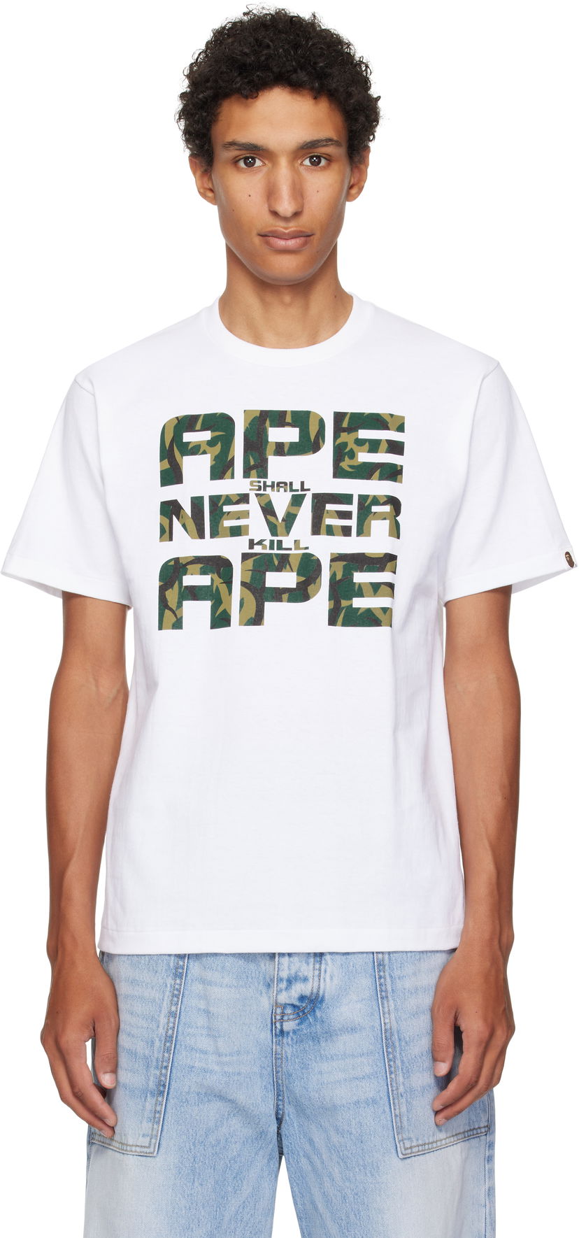 Tričko BAPE A Bathing Ape 'ASNKA' Trial Camo T-Shirt Biela | 001TEL301036M