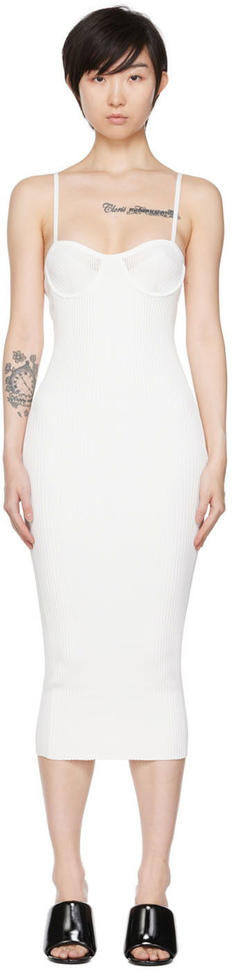 Šaty Helmut Lang Helmut Lang Bra Midi Dress Biela | M04HW702, 0