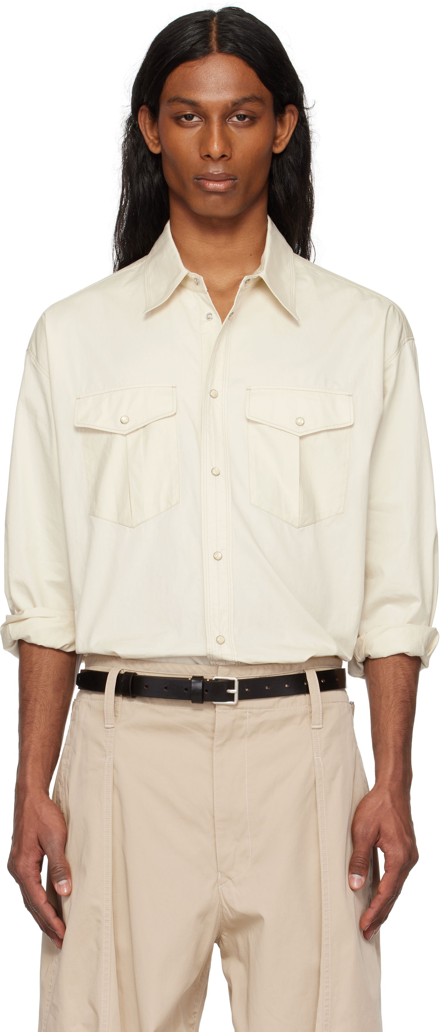 Košeľa LEMAIRE Lemaire Western Shirt Béžová | SH1145 LF1207, 0