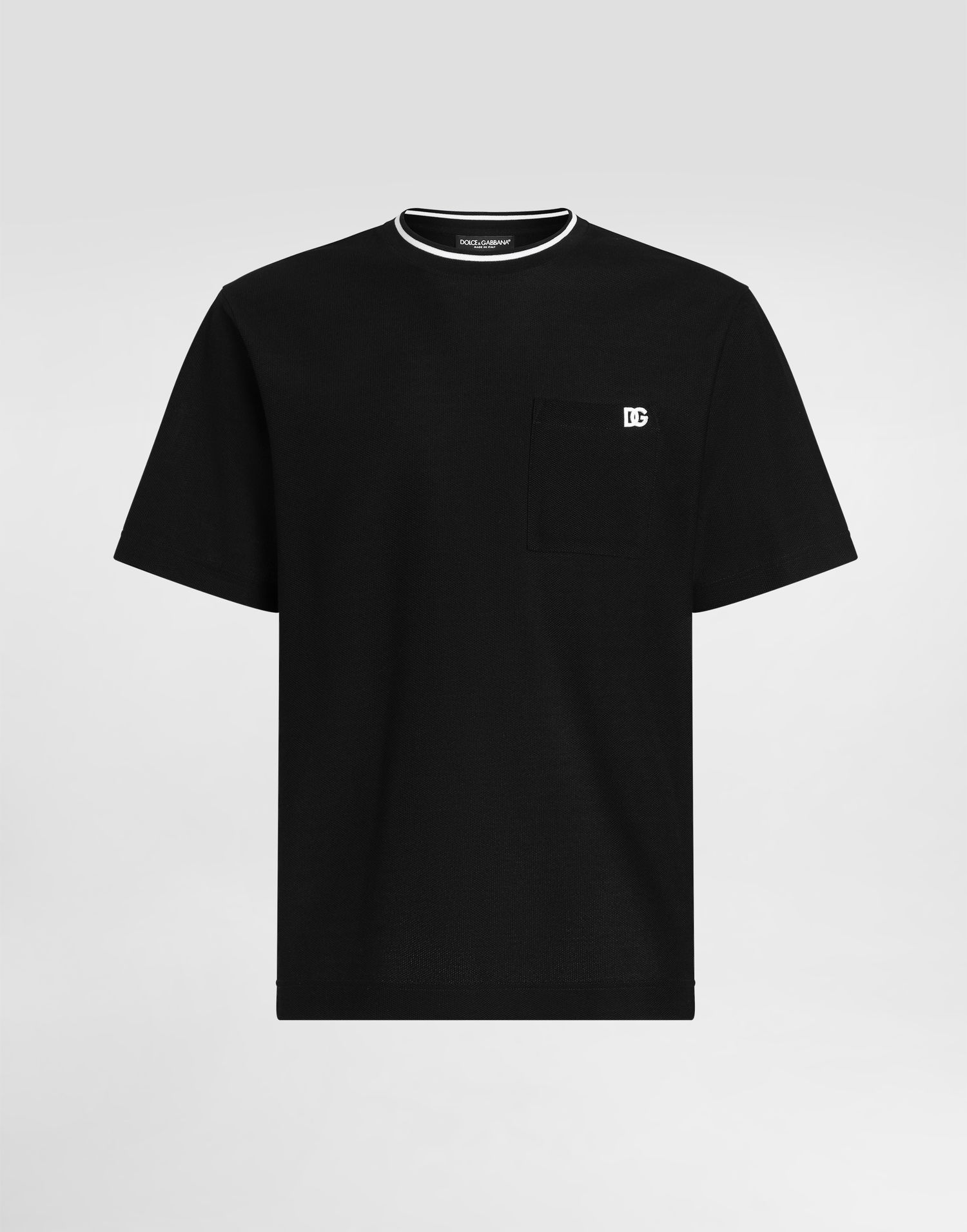 Tričko Dolce & Gabbana Dolce & Gabbana Cotton Piqué T-Shirt with Pocket Čierna | G8ST3ZHU7UTN0000, 0