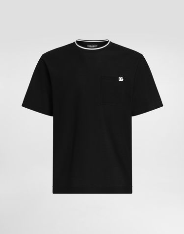 Tričko Dolce & Gabbana Dolce & Gabbana Cotton Piqué T-Shirt with Pocket Čierna | G8ST3ZHU7UTN0000, 0