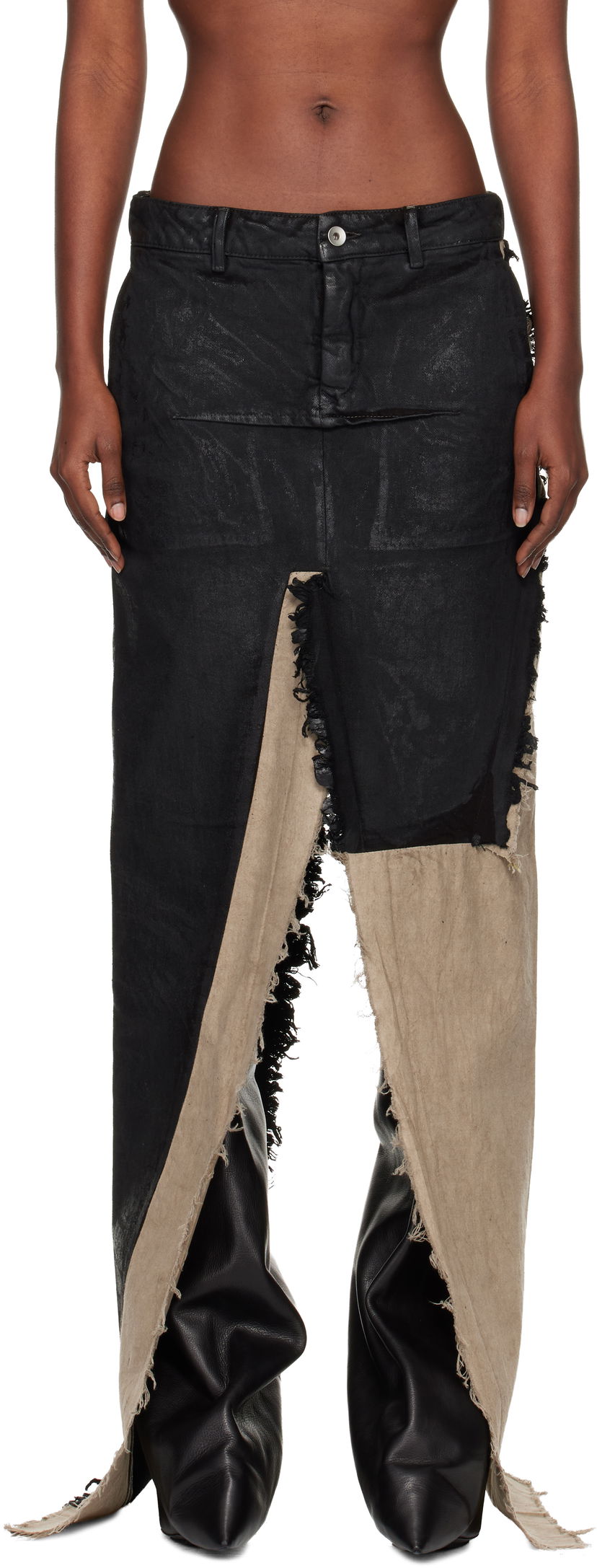 Sukňa Rick Owens Concordians Sliced Denim Maxi Skirt Rôznofarebný | RO02E4393 BMC921