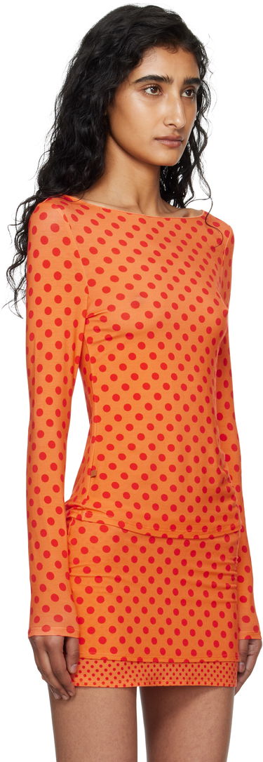 Tričko Miaou Miaou Amelia Polka Dot Long Sleeve Top Oranžová | 7183LJBRRP, 1