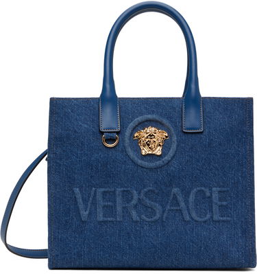 Tote bag Versace Versace 'La Medusa' Denim Small Tote Bag Modrá | 1005861_1A04287_1UC7V, 0