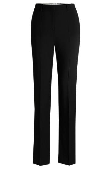 Nohavice BOSS Regular-Fit Virgin Wool Trousers Čierna | 50490045, 0