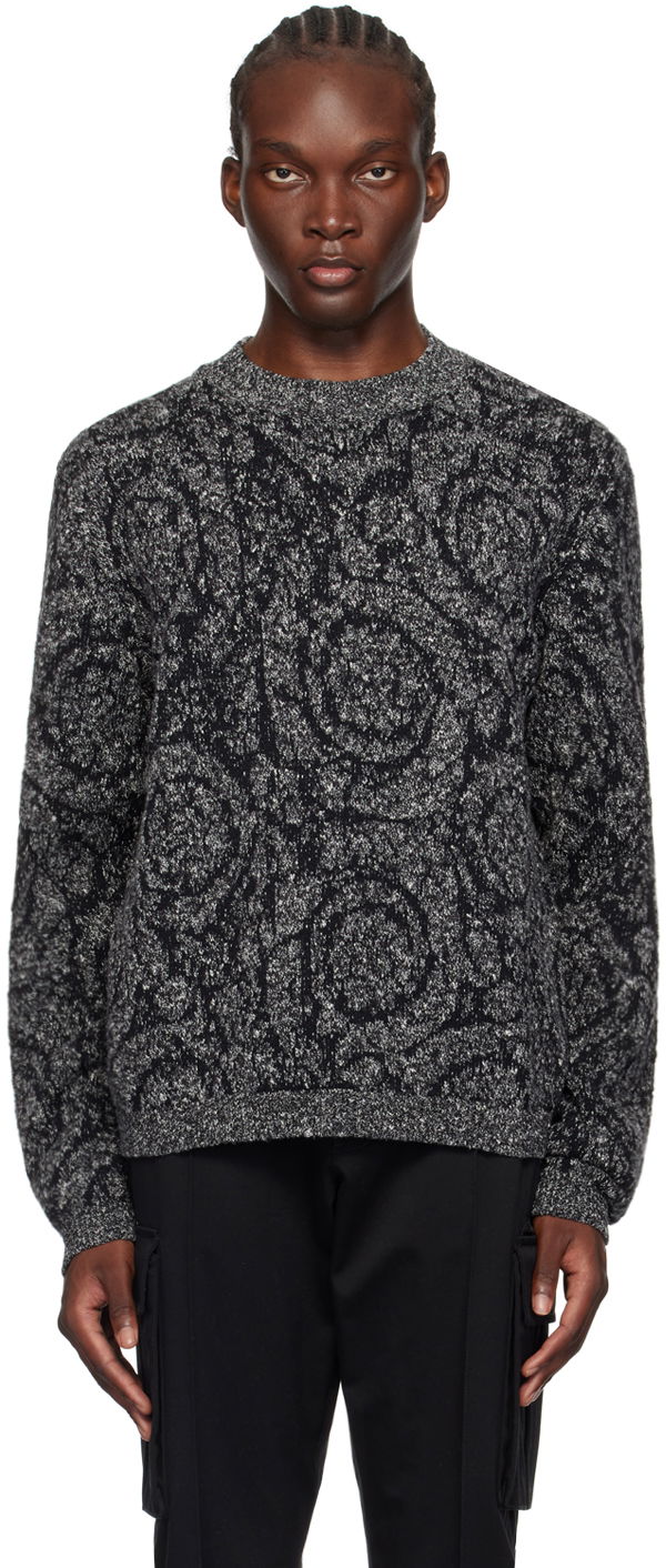 Sveter Versace Black Barocco Sweater Šedá | 1016053_1A11189