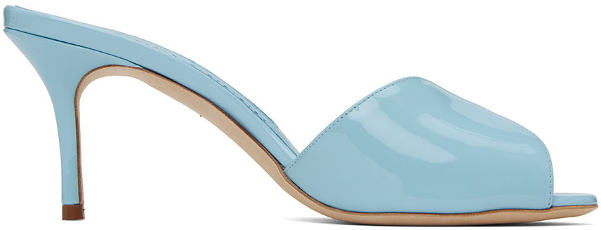 Starostlivosť o obuv Manolo Blahnik Manolo Blahnik Houramu Patent Leather Mules Modrá | 123-2332, 0