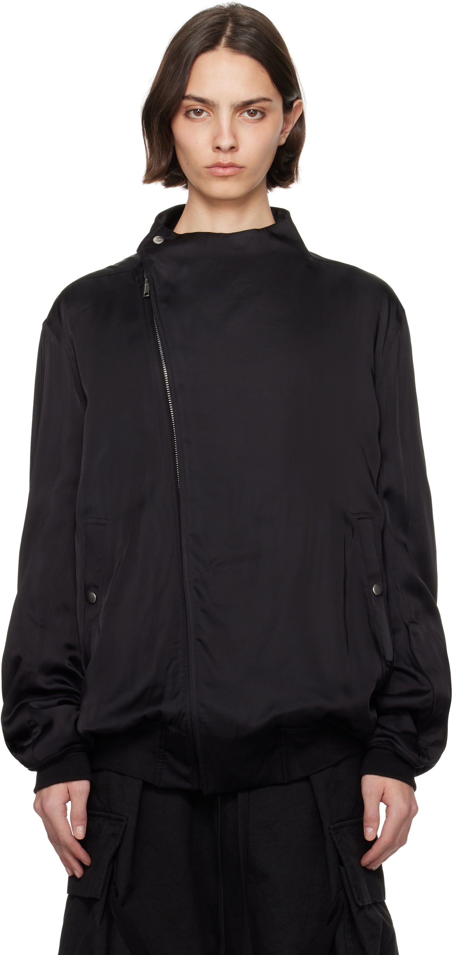 Bomber bunda Rick Owens Rick Owens Washed Charmeuse Anthem Bomber Jacket Čierna | RO01E7785 SCH, 0