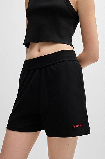 Šortky BOSS HUGO Relaxed-Fit Stretch Jersey Shorts with Logo Čierna | 50490596, 1