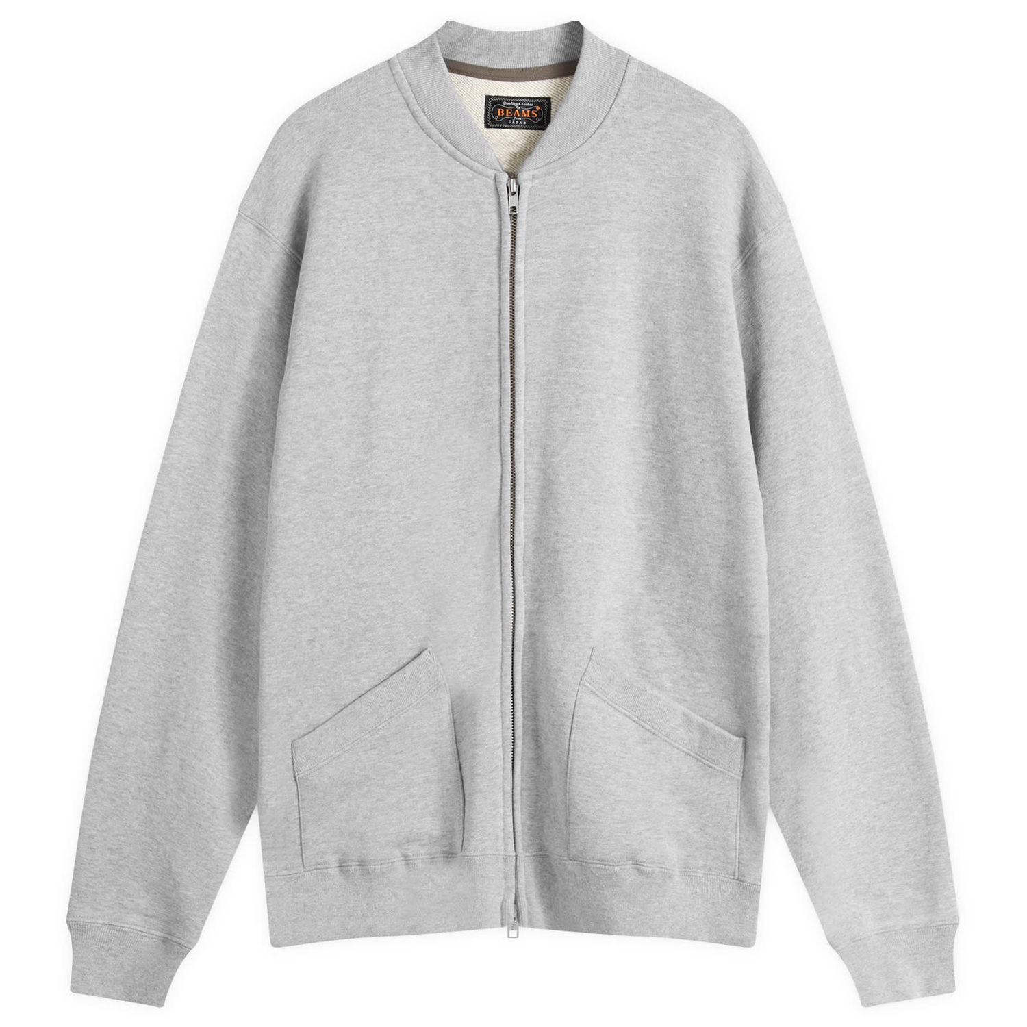 Sveter BEAMS Beams Plus Jersey Zip Bomber Jacket Šedá | 3813-0193-048-15, 1