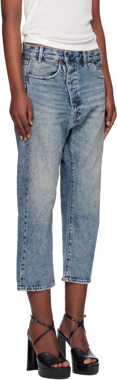 Džínsy R13 R13 Exene Cropped Distressed Jeans Modrá | R13WD139-D213A, 1