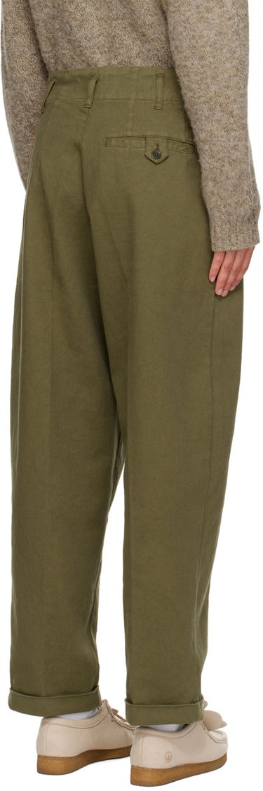 Nohavice YMC YMC Keaton Pleated Trousers Zelené | Q4AZG, 2