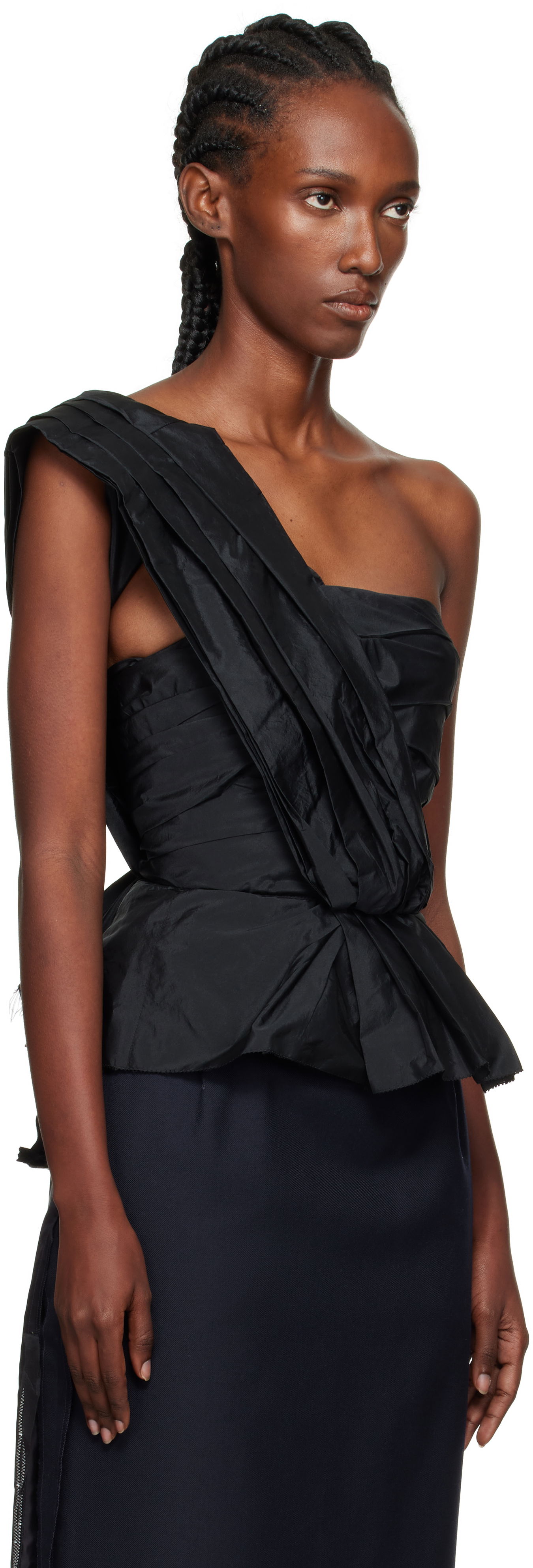 Tričká a tielka Maison Margiela Maison Margiela Pleated One-Shoulder Top Čierna | S51NC0629 M35350, 1
