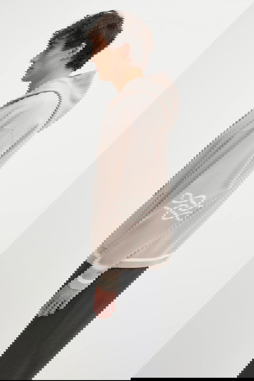 Mikina Filling Pieces Knit Hoodie with Applique Béžová | 422532500265, 1