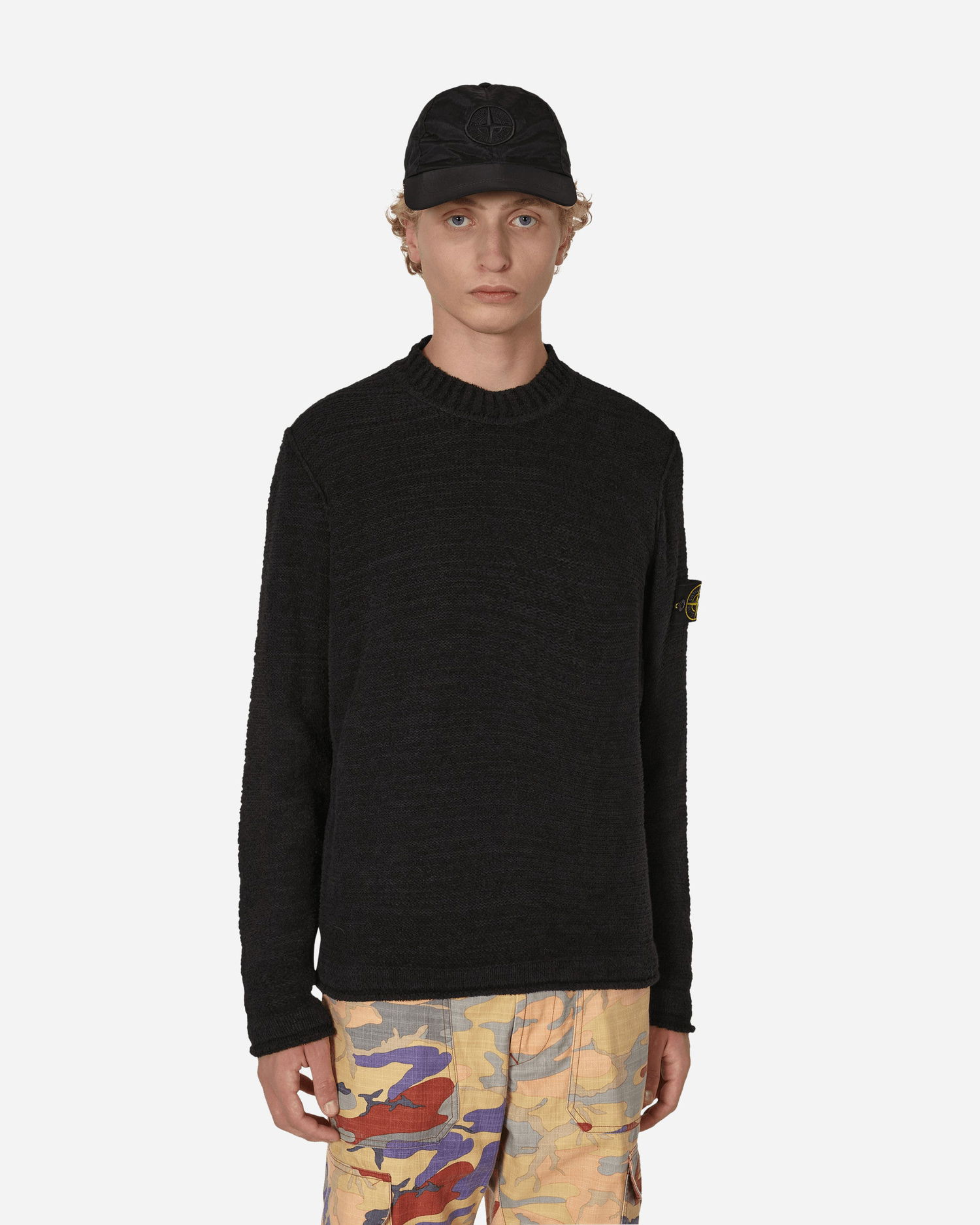 Sveter Stone Island Cotton Mock Crewneck Čierna | 7715530A6 V0029, 0