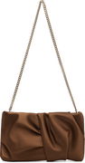 Bonny Draped Satin Clutch Bag with Chain Strap