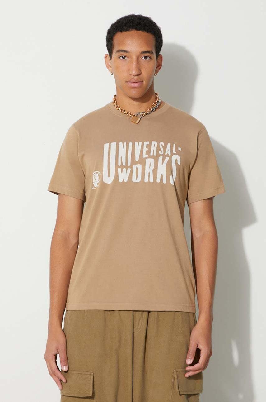 Tričko Universal Works Universal Works Mystery Train Print Tee Béžová | 29182, 0