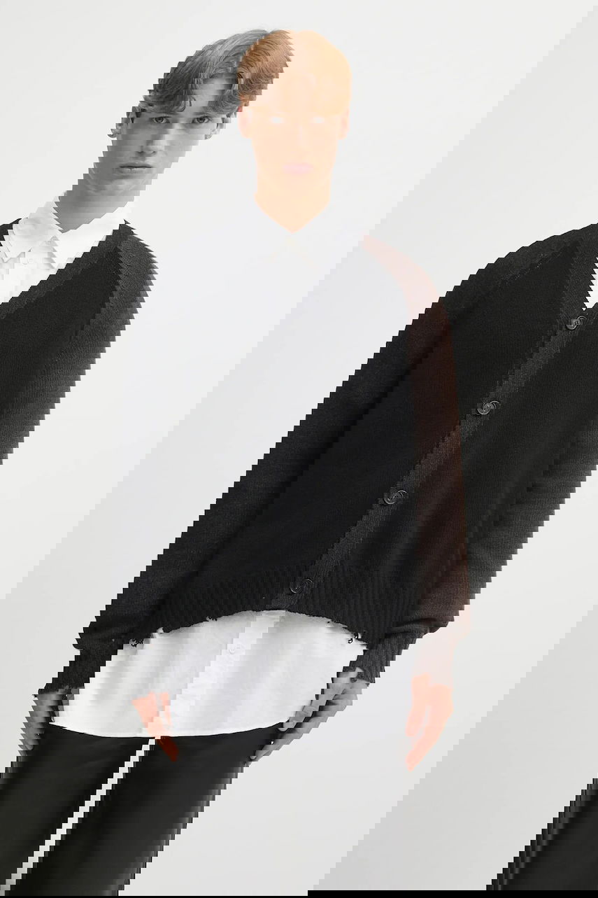 Sveter Maison Margiela V-Neck Color Block Raglan Wool Cardigan Rôznofarebný | SH2HP0013.M13160.961, 0