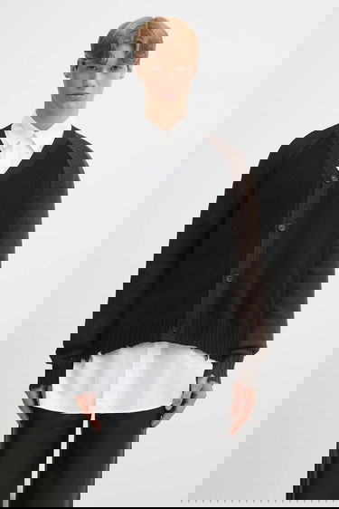 Sveter Maison Margiela V-Neck Color Block Raglan Wool Cardigan Rôznofarebný | SH2HP0013.M13160.961, 0