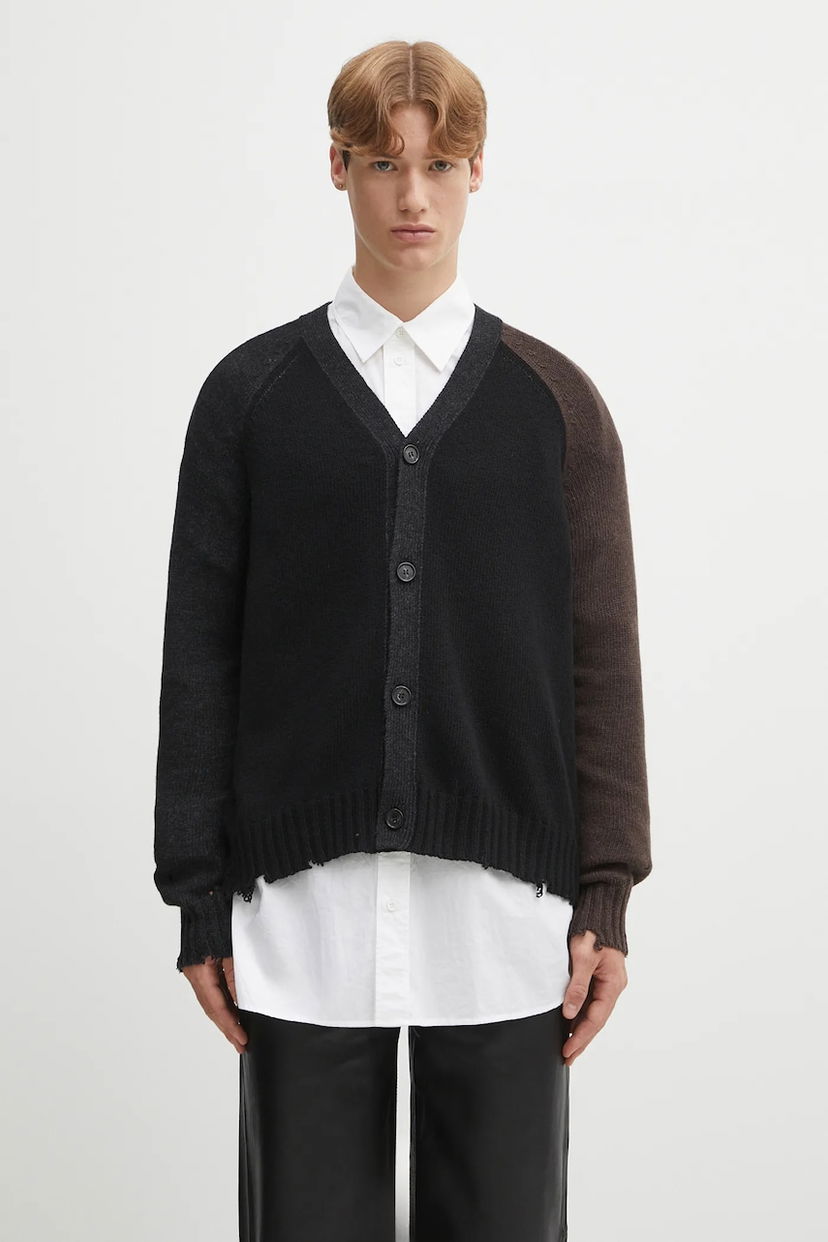 Sveter Maison Margiela V-Neck Color Block Raglan Wool Cardigan Rôznofarebný | SH2HP0013.M13160.961