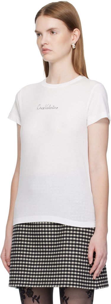 Tričko Valentino Valentino Cotton T-Shirt Biela | 7B3MG25G9L9, 3