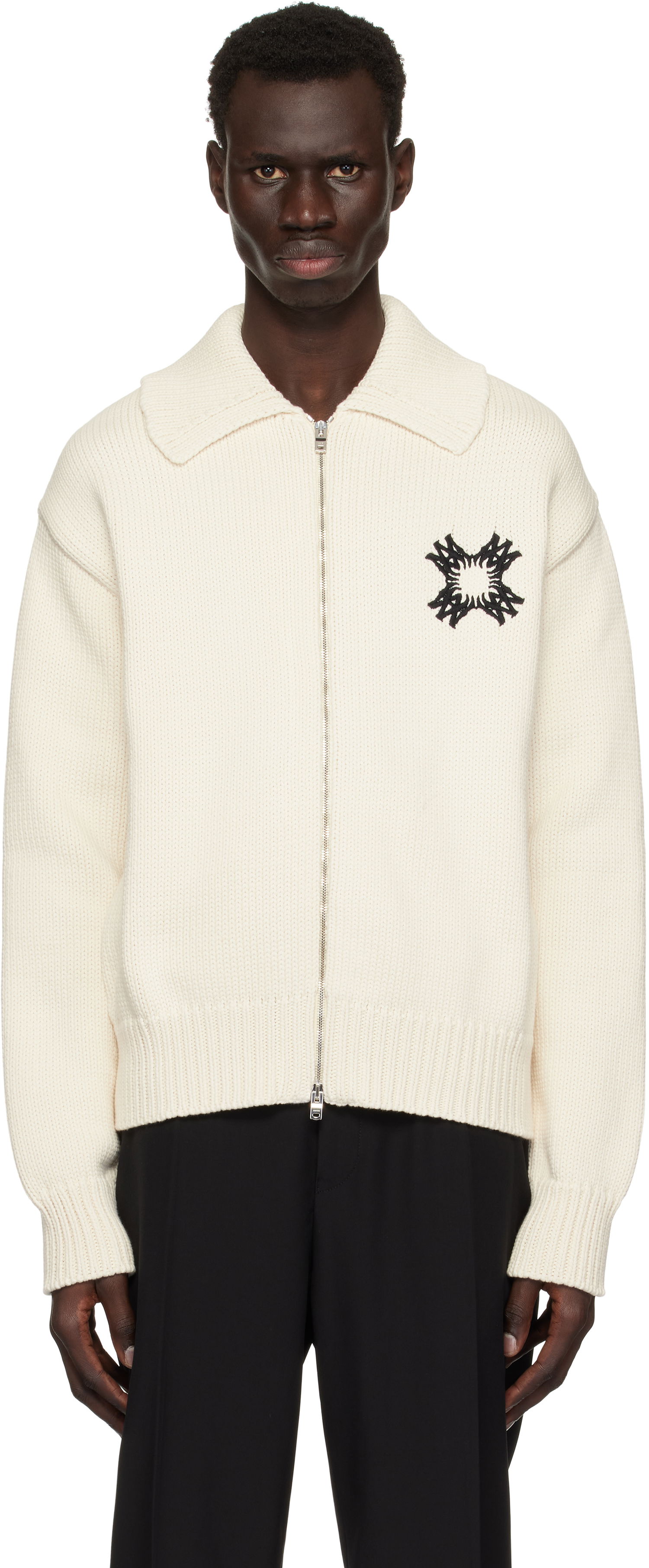 Sveter AMIRI AMIRI 'MA' Quad Zip Cardigan Biela | AMKNCD1061, 0